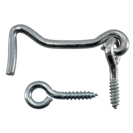 Midwest Fastener 5/32" x 2" Zinc Plated Steel Gate Hooks & Eyes 100PK 51027
